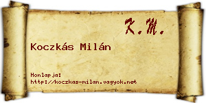 Koczkás Milán névjegykártya