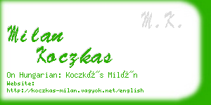 milan koczkas business card